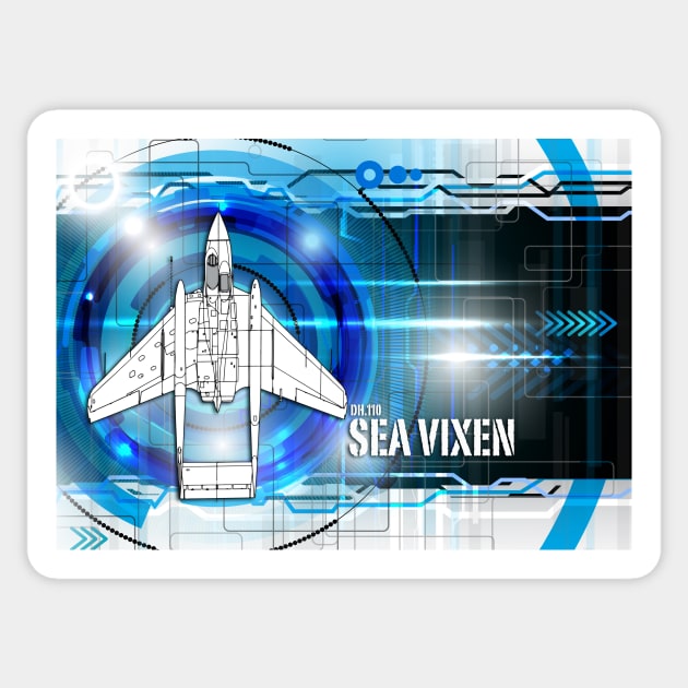 DH.110 Sea Vixen Blueprint Sticker by aviationart